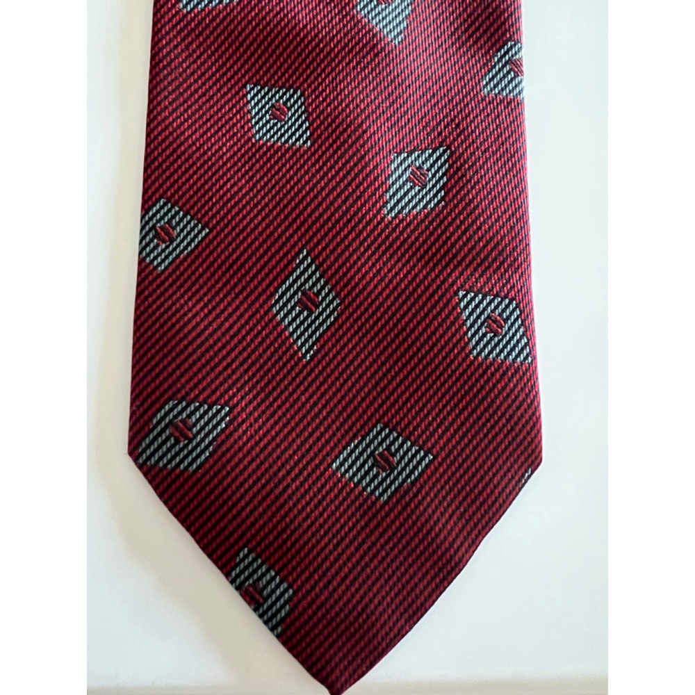 Men's Valentino Red & Black Striped Silk Tie One Size